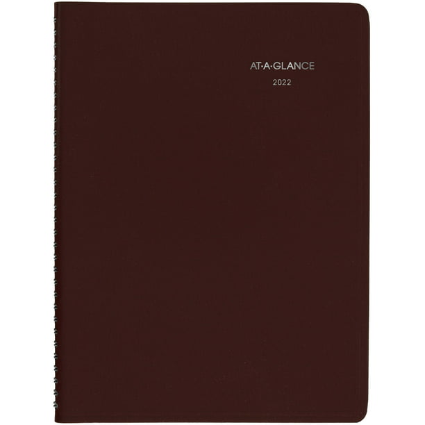AT-A-GLANCE 2022 8" x 11" Weekly Appointment Book Planner DayMinder Burgundy 